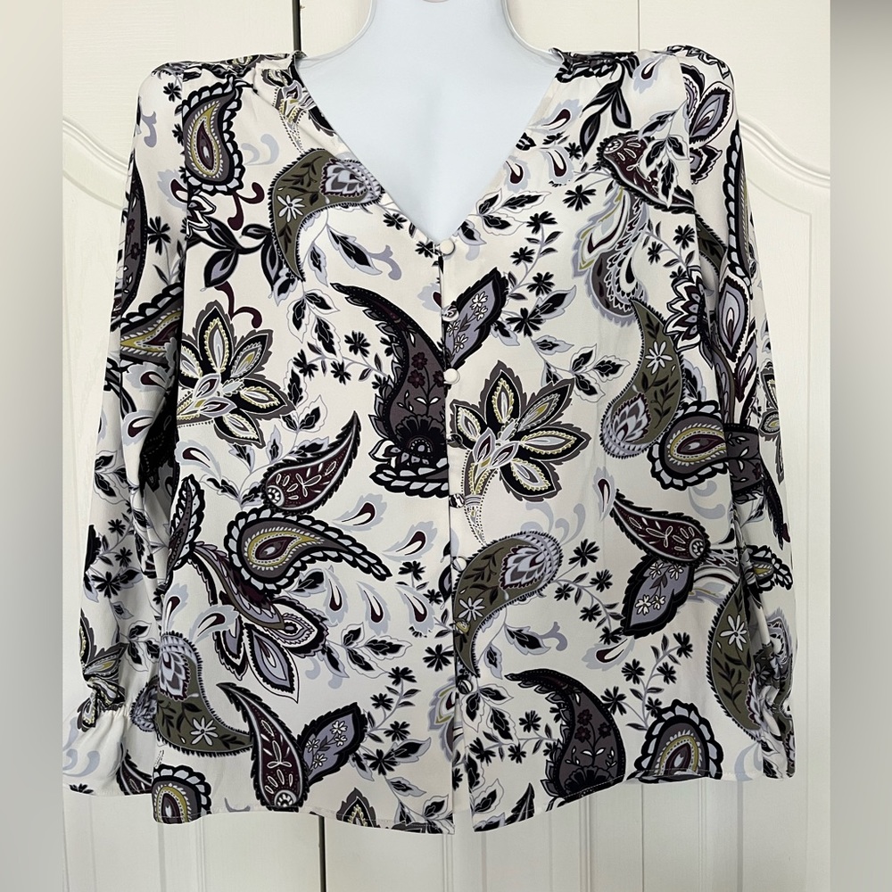 Loft Long Sleeve Paisley Blouse